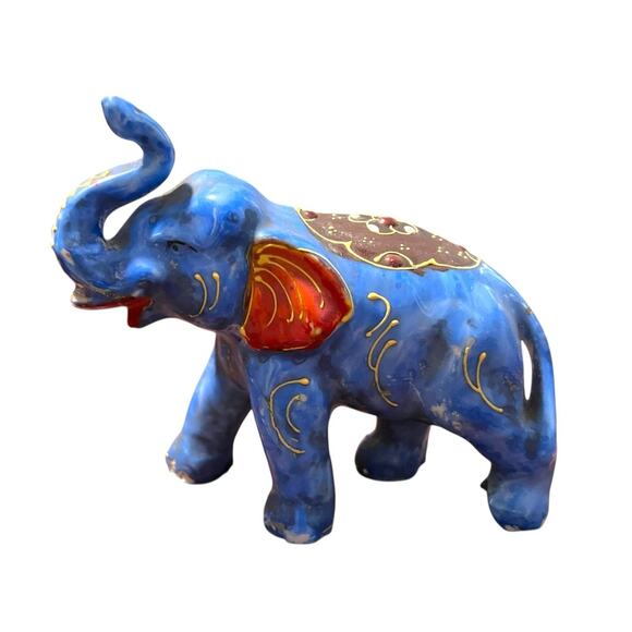 Cloisonné 4.5” Elephant Trunk Up Figurine The Hamilton Collection‎ Made in Japan - Picture 9 of 9